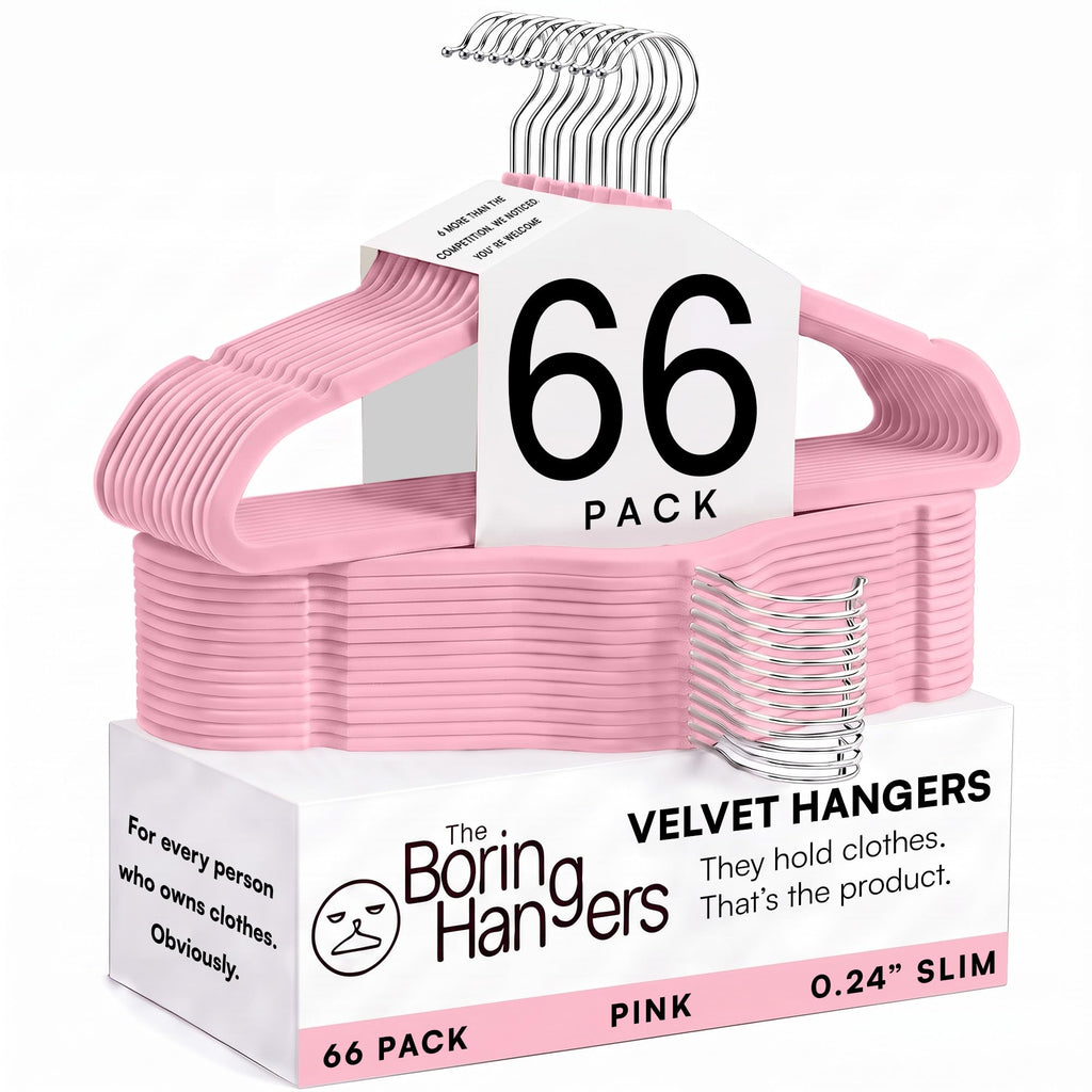 66 Pack Black Velvet Hangers Non Slip, Felt Hangers