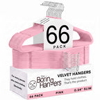 66 Pack Black Velvet Hangers Non Slip, Felt Hangers