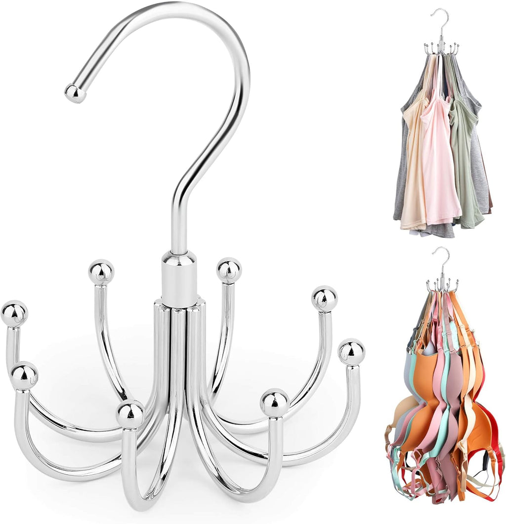 ZEDODIER Tank Top Hanger, Rotating Bra Organizer for Closet, Holds 24 Bras