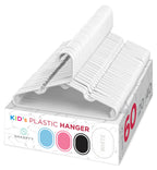 Sharpty Kids Plastic Hangers, Children's Hangers for Baby, Toddler, and Child Clothes - Everyday Standard Use - Ideal for Boys and Girls Closet, Clothing, Pants, Coats, and More - White, 20 Pack