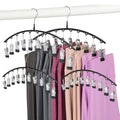 Legging Hangers for Closet Organizer, Hat Hangers for Closet 2 Pack with 10 Clips Holds 20 Leggings, Legging Hanger, Pants Storage Organizer Suitable for Socks, Panties, Underwear, Pants