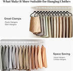 HOUSE DAY Skirt Hangers 24 Pack, Velvet Pants Hangers with Adjustable Clips