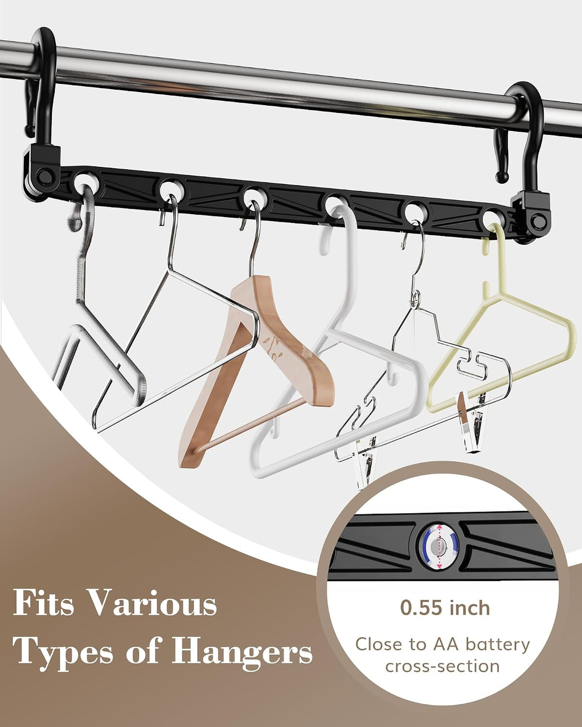 Space Saving Hangers for 48 Clothes, Reinforced Collapsible Hangers