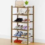 Smiry Bamboo Shoe Rack, 12 Vertical Slats, 3 Tier - 26.8" Wide, Natural