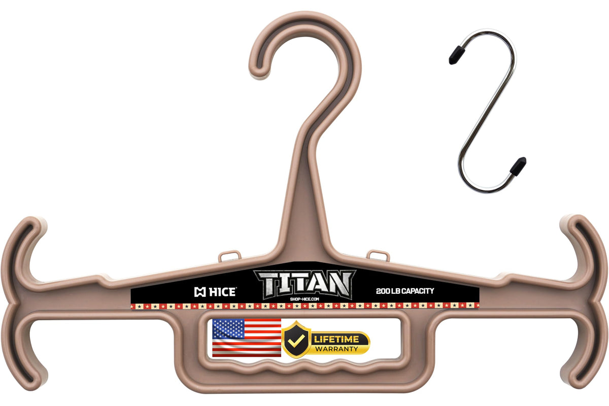 HICE - Titan Vest Hanger | Original Heavy Duty Plate Carrier & Body Armor Hanger | 200 lb Load Capacity | Durable High Impact Resin | for Police, Military, Scuba & Tactical Gear (Black)