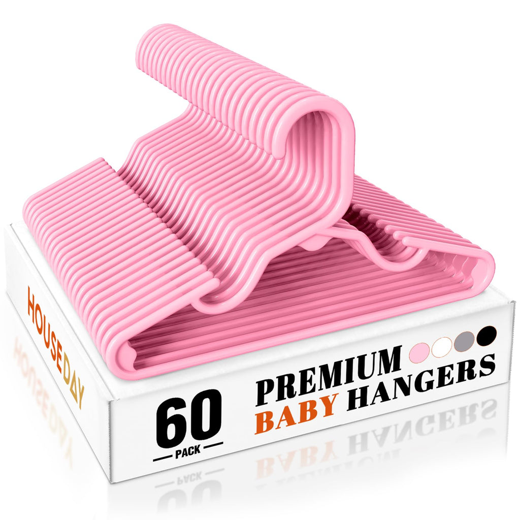 HOUSE DAY White Baby Hangers 20 Pack, Sturdy 11.5" Kids Hangers for Closet