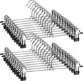 ZOBER Metal Pants Hangers with Clips, Skirt Clothes Hangers, 20 Pack