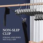 Pants Hangers with Clips Skirt Hangers 12 Inch 20 Pack, Black