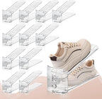 FENRUNXU Shoe Slots Organizer for Closet,12PACK Shoe Stacker Shoe Rack Organizer for Closet Space Saver Storage Shoe Holder Organization(Transparent)
