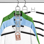 Pants Hangers With Clips, Newly Upgraded Detachable Space Saving Hangers for Skirts, Shorts & Trousers with Non slip clip,Heavy Duty Skirt Hangers - Hanging Closet Organizer And Storage,Patent Pending