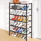 Smiry Bamboo Shoe Rack, 12 Vertical Slats, 3 Tier - 26.8" Wide, Natural