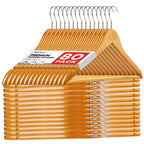 ZENOWICK Wooden Hangers 30 Pack, Heavy Duty Wood Hangers for Coats