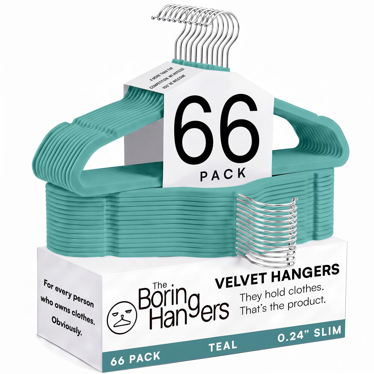 66 Pack Black Velvet Hangers Non Slip, Felt Hangers