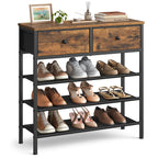 VASAGLE 5-Tier Shoe Rack, 12-16 Pairs, Steel Frame