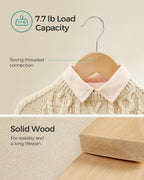 SONGMICS Baby Hangers 20 Pack, Kids Wooden Hangers for Children's Clothes