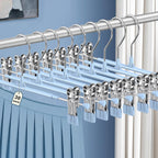 POZEAN Pants Hangers with Clips for Women 30 Pack, 12Inch Adjustable Heavy Duty Skirt Hangers, Space Saving Non-Slip Shorts Jeans Trousers Clothes Hangers, Black