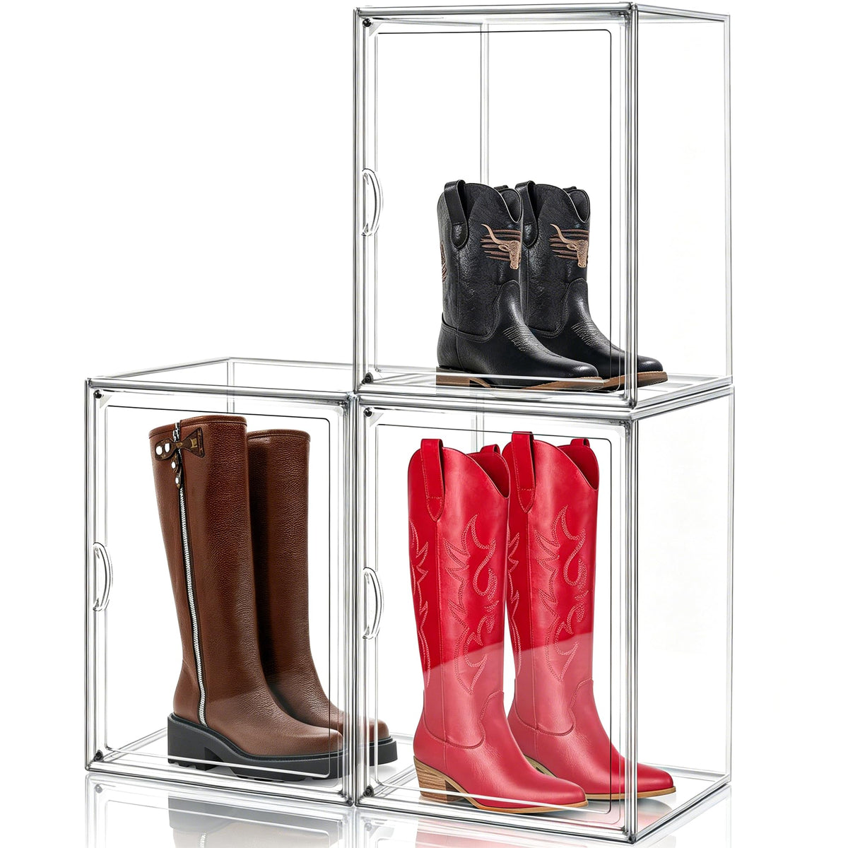 Heavy Duty Acrylic-Look Shoe Box, Size 14, Stack Everyday Footwear Storage