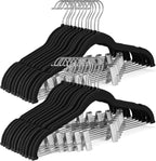HOUSE DAY Skirt Hangers 24 Pack, Velvet Pants Hangers with Adjustable Clips