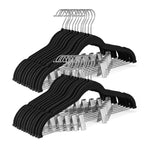 HOUSE DAY Skirt Hangers 24 Pack, Velvet Pants Hangers with Adjustable Clips