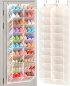 UVIAHOMI Over the Door Shoe Organizer for 20-30 Pairs, 10-Tier, Black