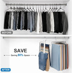 9 Layers Pants Hangers Space Saving Non-Slip Closet Organizer 2 Pack