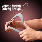 Utopia Home Kids Velvet Hanger 50 Pack – 11" Premium Baby Hangers - Grey