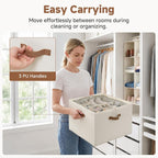 StorageWorks 2-Pack 32-Pair Shoe Storage Organizer for Closet, Beige