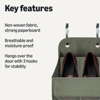 Amazon Basics 5 Tier Over the Door Hanging Shoe Organizer, Large Capacity, Space Saving, 6.4 x 54.5 x 14.9 in, Dark Grey