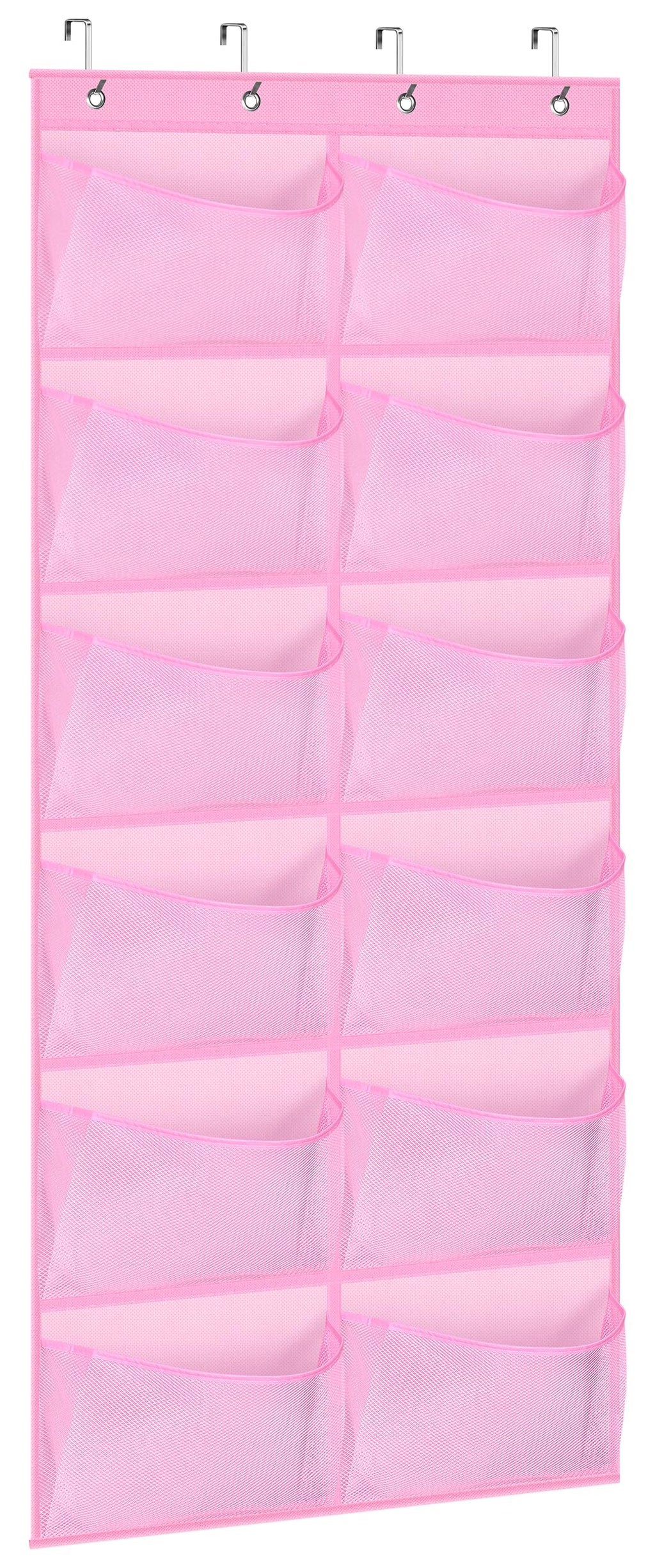 KIMBORA Over The Door Shoe Organizer 12 Large Mesh Pockets Boots Hanging Storage Shoe Rack for Closet White