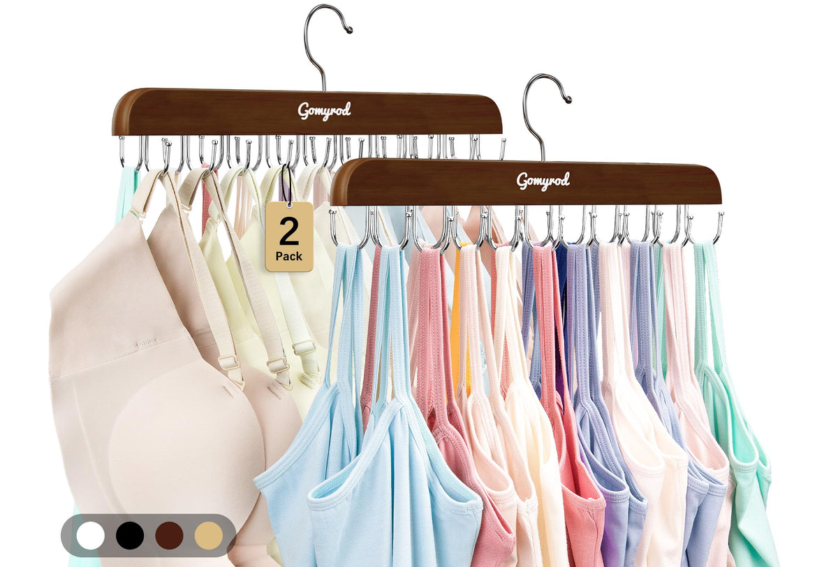 Gomyrod Tank Top Hanger, 2 Pack w/40 Hooks Bra Hanger for Closet Organizer