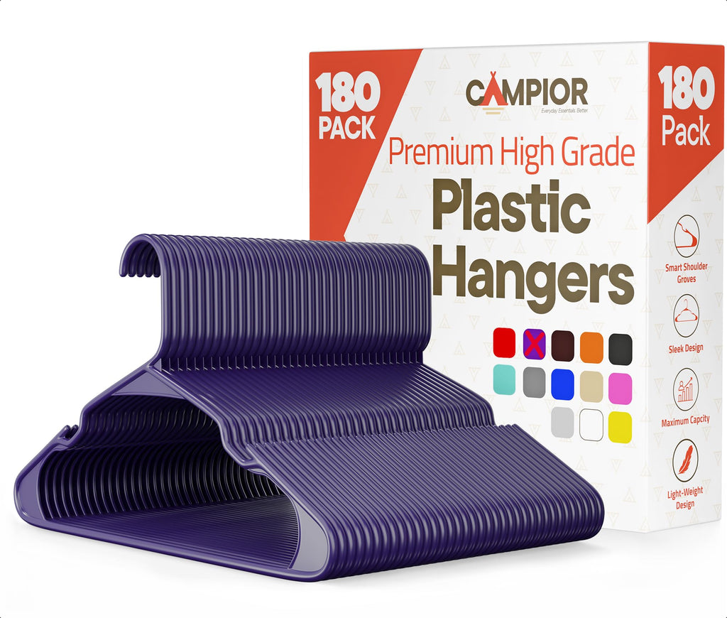 Pink Plastic Hangers 30 Pack– Heavy-Duty Plastic Hangers Slim and Space-Saving, Durable and Lightweight PP with Non-Slip Shoulder Notches for Slip Dresses, Suits, Jackets & Camisoles