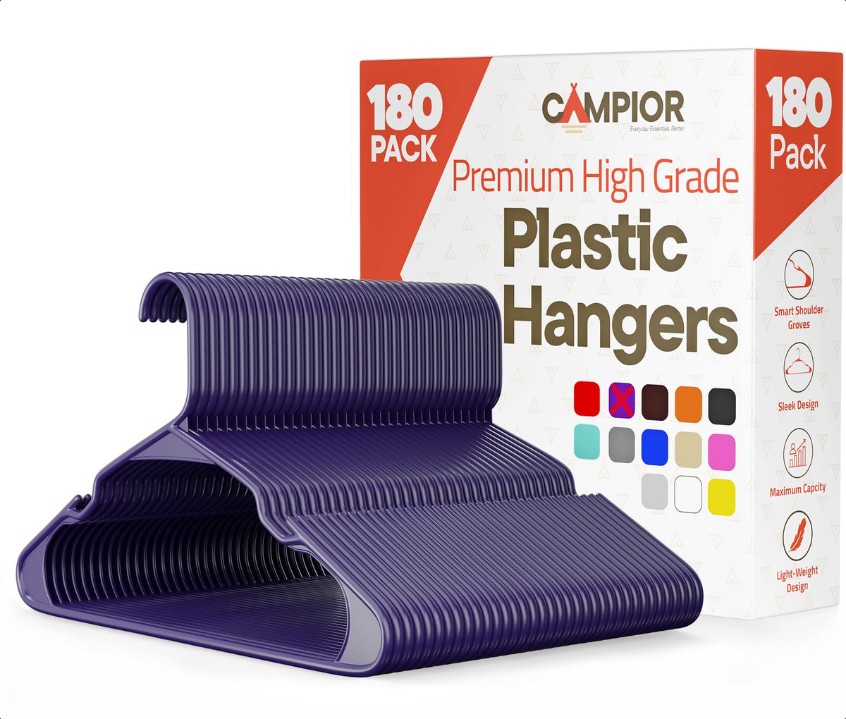 Pink Plastic Hangers 30 Pack– Heavy-Duty Plastic Hangers Slim and Space-Saving, Durable and Lightweight PP with Non-Slip Shoulder Notches for Slip Dresses, Suits, Jackets & Camisoles