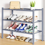 Smiry Bamboo Shoe Rack, 12 Vertical Slats, 3 Tier - 26.8" Wide, Natural