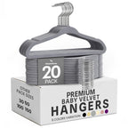 Utopia Home Kids Velvet Hanger 50 Pack – 11" Premium Baby Hangers - Grey