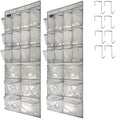 Extra Large Hanging Crystal Clear Over Door Shoe Organizers, Closet Shoe Organizer Shoe Rack Organizer Shoe Storage, 12+6Pockets, 4Hooks, white (59"x 21.6")