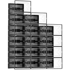DUMOS Shoe Storage Boxes, 12-Pack Stackable Clear Shoe Containers with Lids, Display Sneaker Case Organizer for Closet, Under Bed, Entryway,White, Fit Size 11
