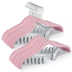 HOUSE DAY Skirt Hangers 24 Pack, Velvet Pants Hangers with Adjustable Clips