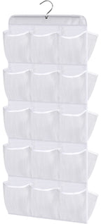 MISSLO 30 Large Pockets Dual Sided Hanging Shoe Organizer for Closet with Rotating Hanger Hanging Shoe Shelves, Grey