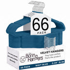 66 Pack Black Velvet Hangers Non Slip, Felt Hangers