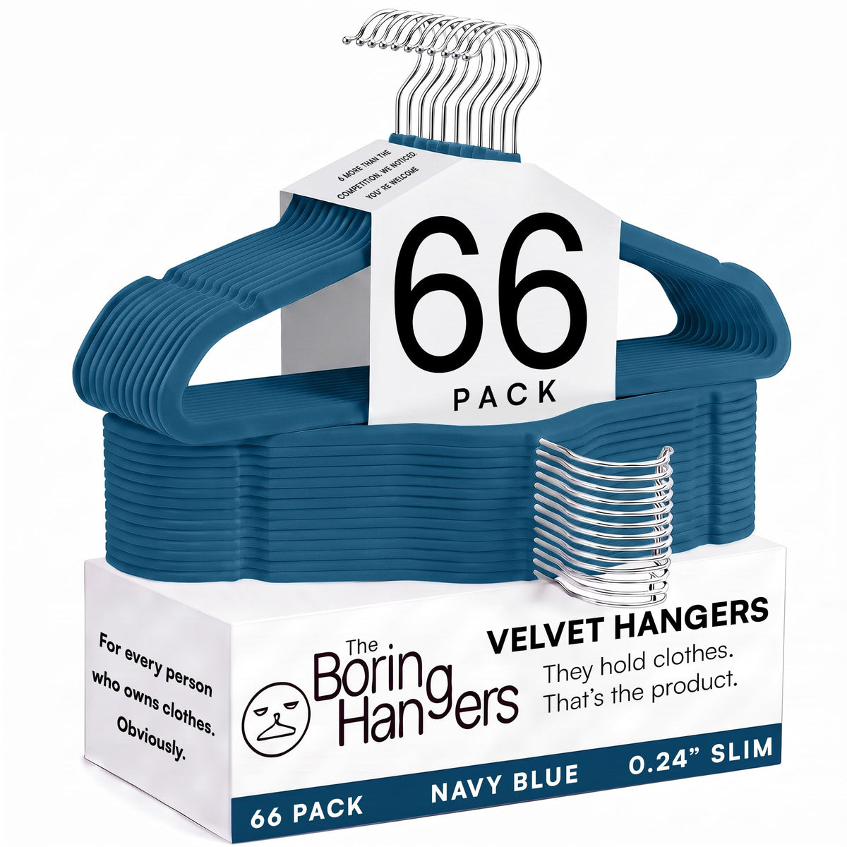 66 Pack Black Velvet Hangers Non Slip, Felt Hangers