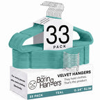66 Pack Black Velvet Hangers Non Slip, Felt Hangers