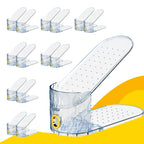 Shoe Slots Organizer, 15 Pack - Adjustable Shoe Stacker for Closet Storage, Clear Double Layer Space Saver, Durable and Stackable Shoe Holder for Sneakers Heels and Flat