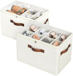 2 Pack Shoe Organizer for Closet, Foldable Shoe Storage with Adjustable
