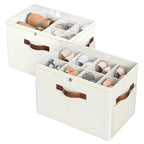 2 Pack Shoe Organizer for Closet, Foldable Shoe Storage with Adjustable