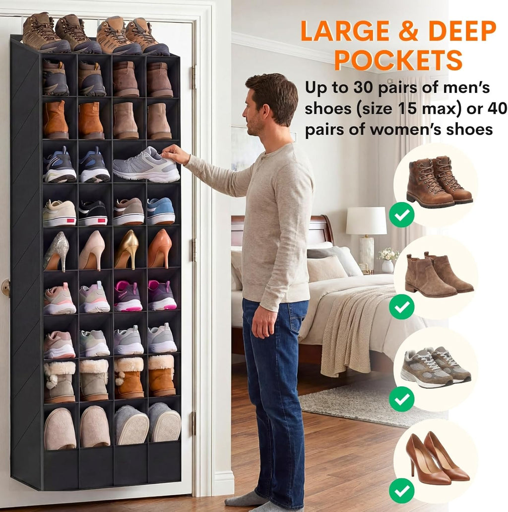 Ofiray-home Over the Door Shoe Organizer, 30-40 Pairs