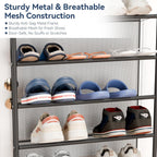 Whitmor 36 Pair Over the Door Shoe Organizer, 12 Tier Hanging Shoe Organizer, Heavy Duty Metal & Mesh Shoe Holder, Hanging Shoe Rack for Closet Storage, 74"H x 21.7"W x 7.5"D, Gunmetal Gray