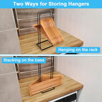 Hanger Stacker 2 Pack, Clothes Hanger Holder Organizer for Closet Laundry Room, Organizer Stacker for Coat Wire Hangers,Hanger Rack Stand Caddy for Adult Kids Velvet Pants Hangers Storage