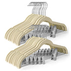 HOUSE DAY Skirt Hangers 24 Pack, Velvet Pants Hangers with Adjustable Clips
