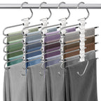 9 Layers Pants Hangers Space Saving Non-Slip Closet Organizer 2 Pack