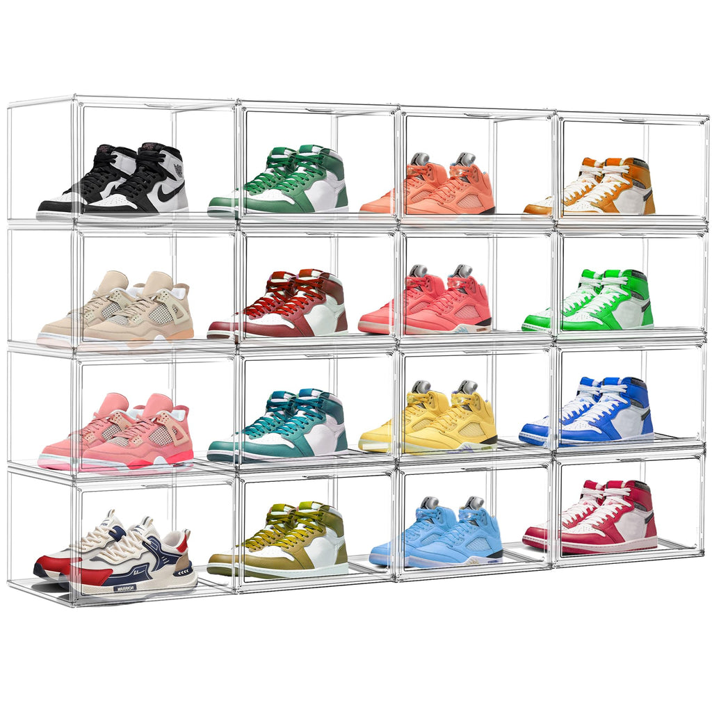 Heavy Duty Acrylic-Look Shoe Box, Size 14, Stack Everyday Footwear Storage